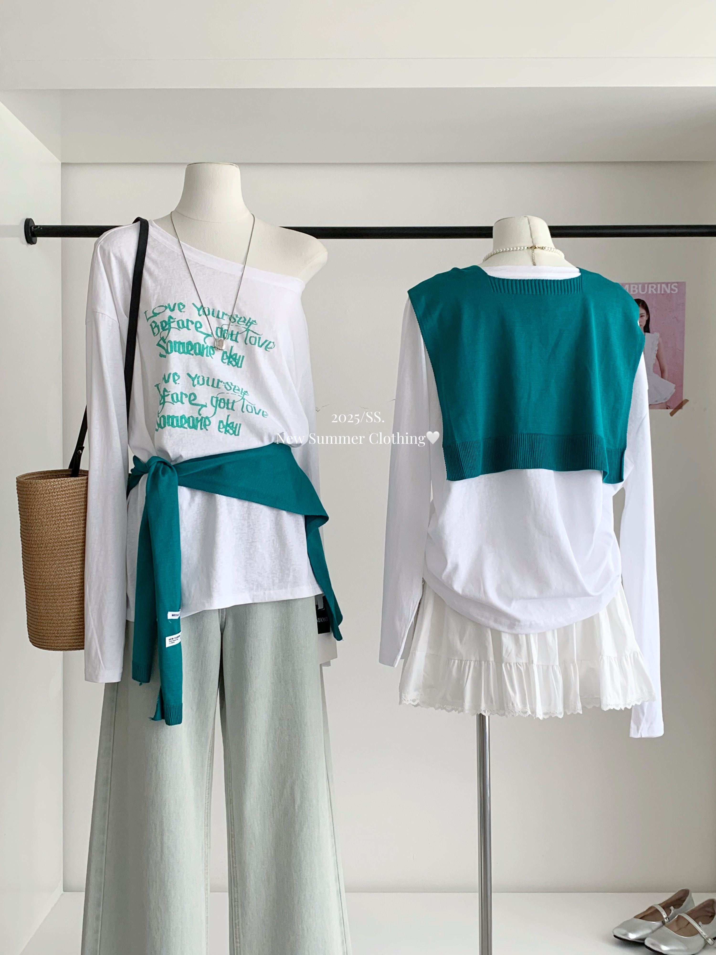 休閒風字母印花上衣+披肩兩件套