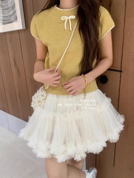 超韓百搭芭蕾風蓬蓬短裙