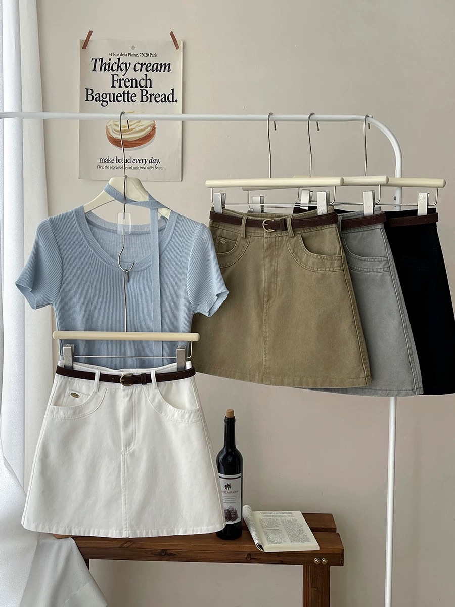 復古百搭牛仔短裙