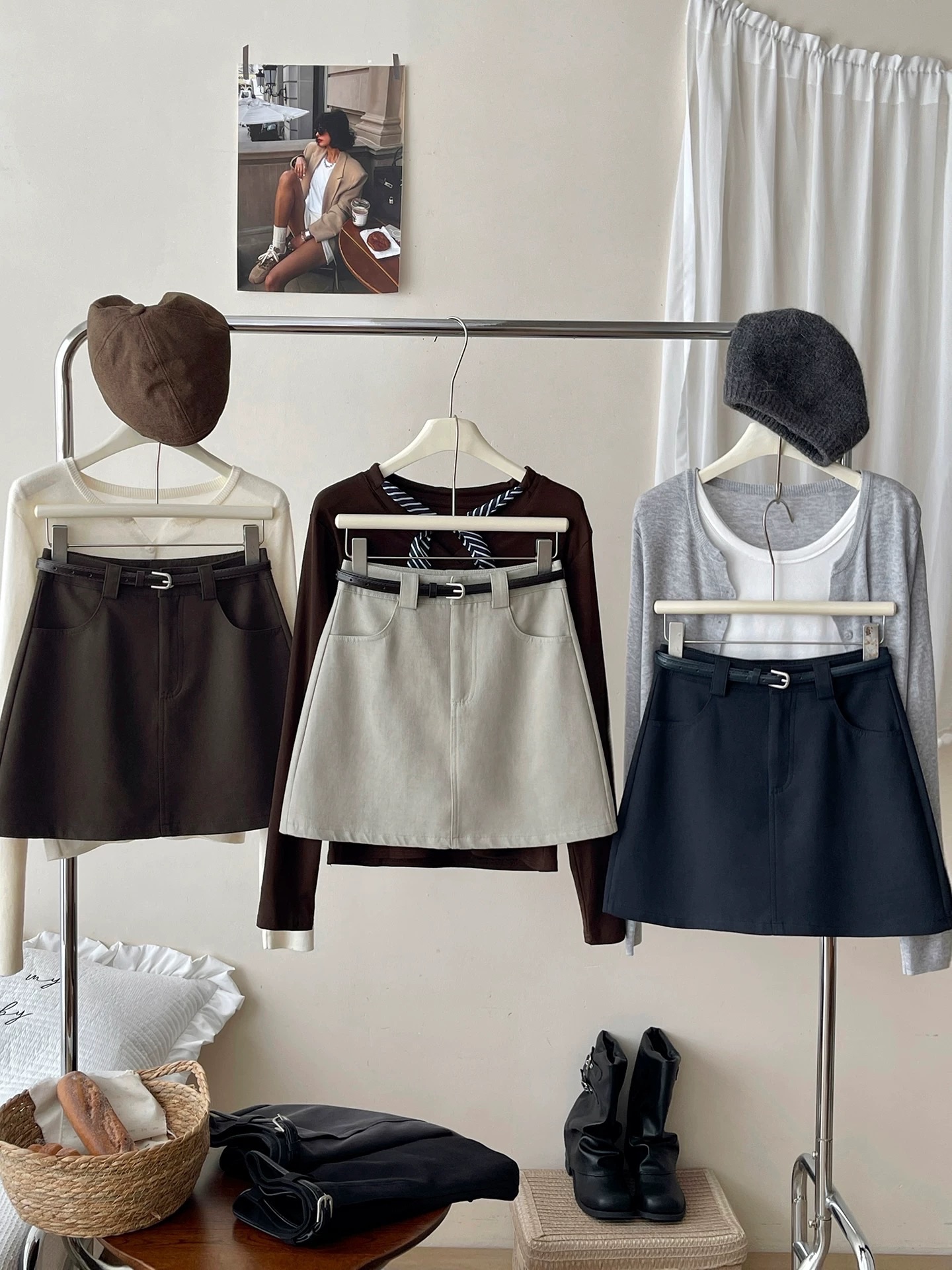 百搭水洗西裝棉半身裙短裙