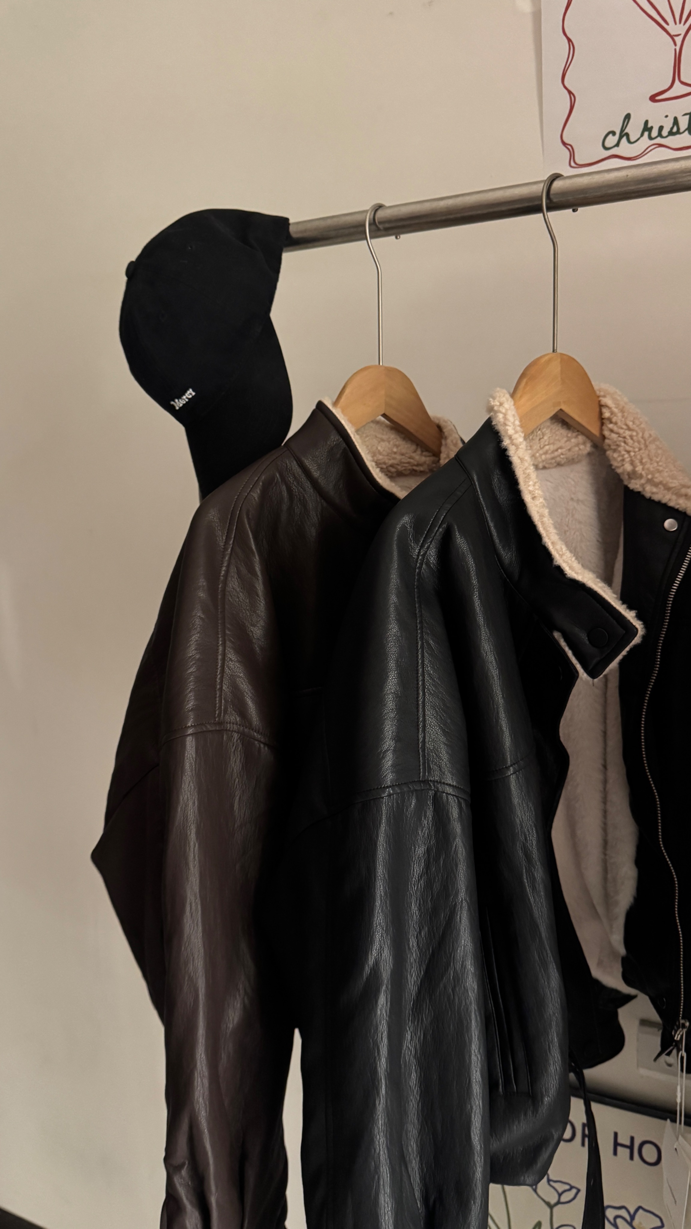 皮革內刷毛外套