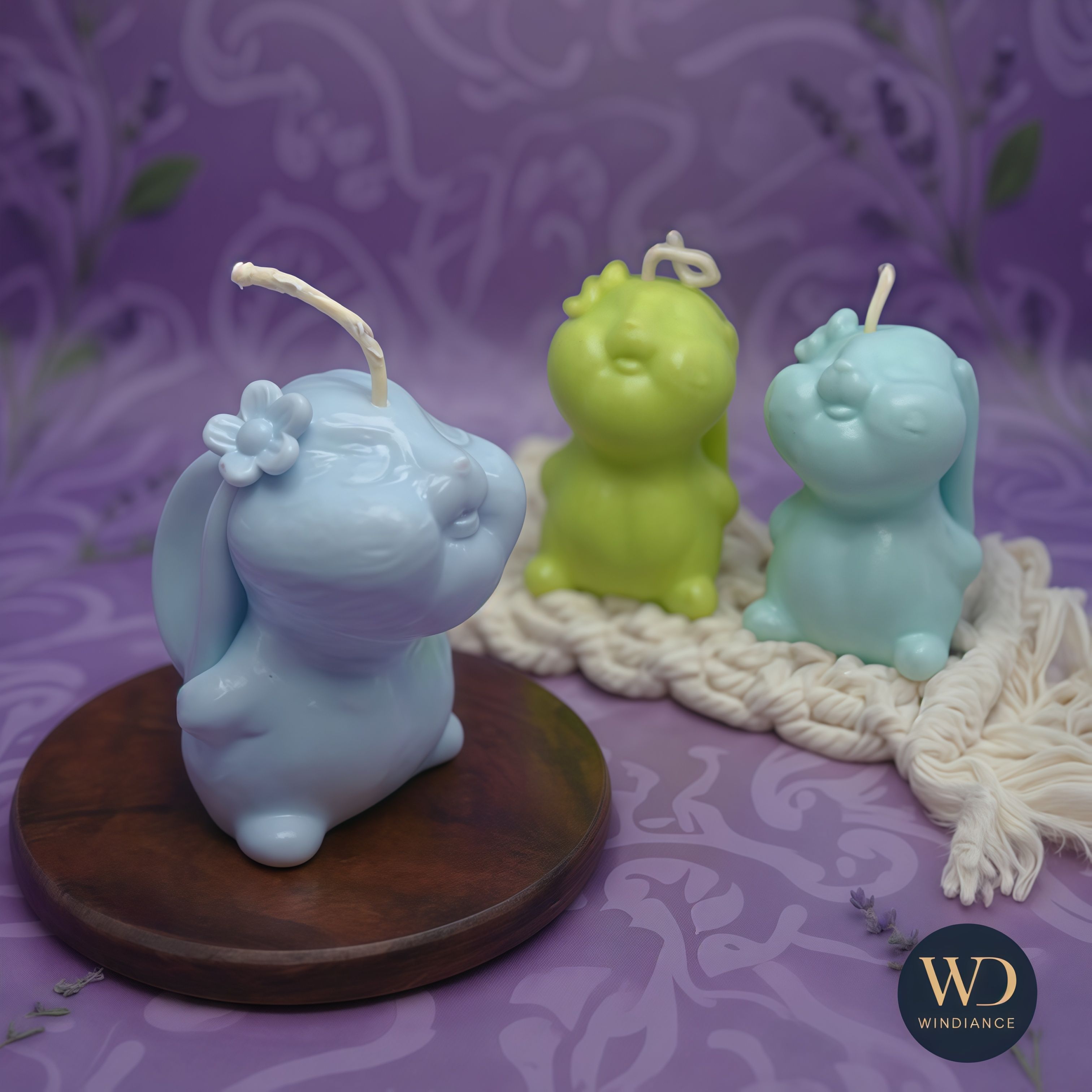 《生活儀式感》現貨隔日達✨ 【香氛兔兔蠟燭】Sophia｜薰衣草紫 × 檸檬依蘭羅勒｜處女座知性花草茶