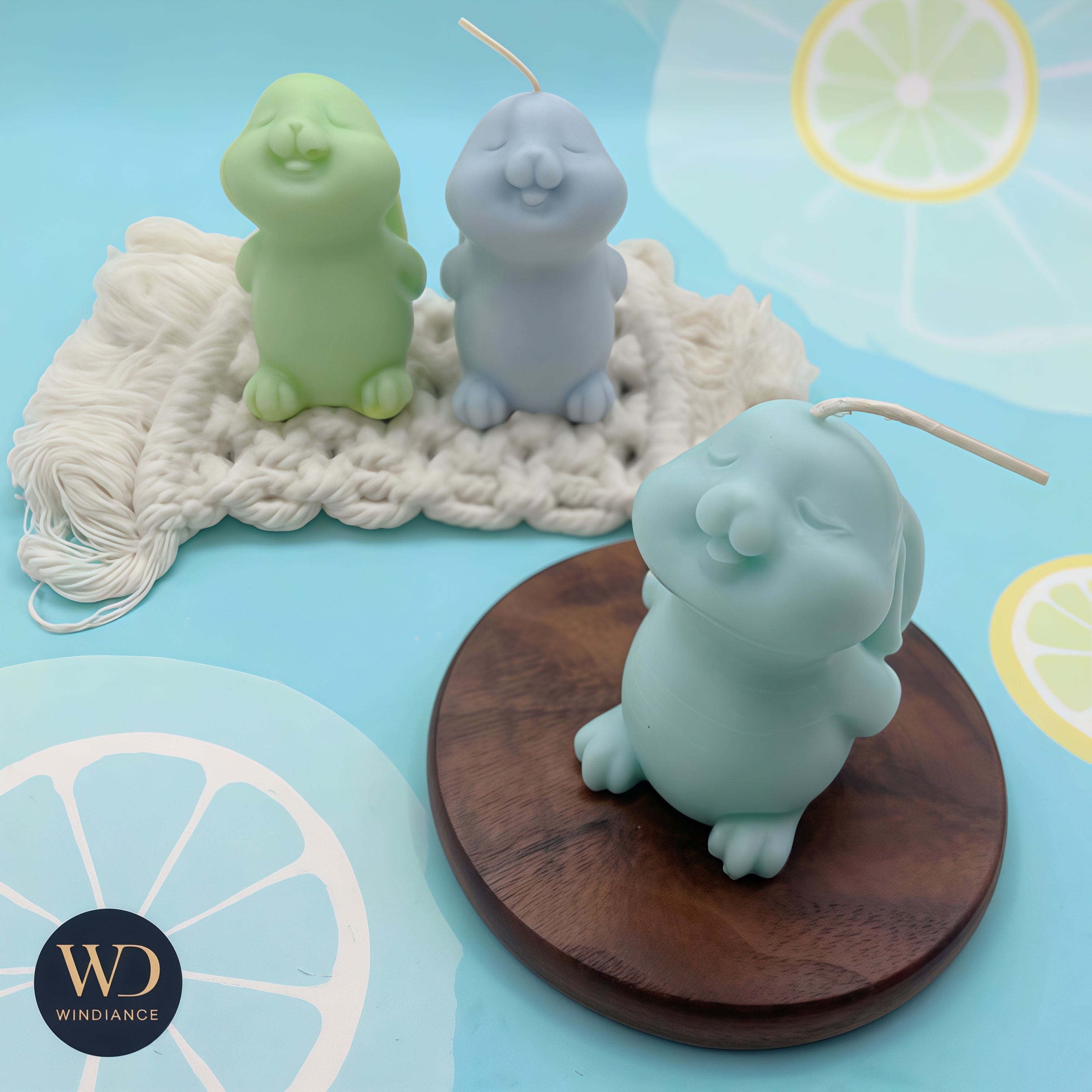 《生活儀式感》現貨隔日達✨ 【香氛兔兔蠟燭】Adrian｜蘇打藍 × 香茅奶香｜水瓶座自由靈魂