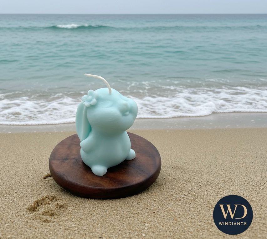 《生活儀式感》現貨隔日達✨ 【香氛兔兔蠟燭】Chloe｜蘇打藍 × 香茅奶香｜雙魚座夢幻小精靈