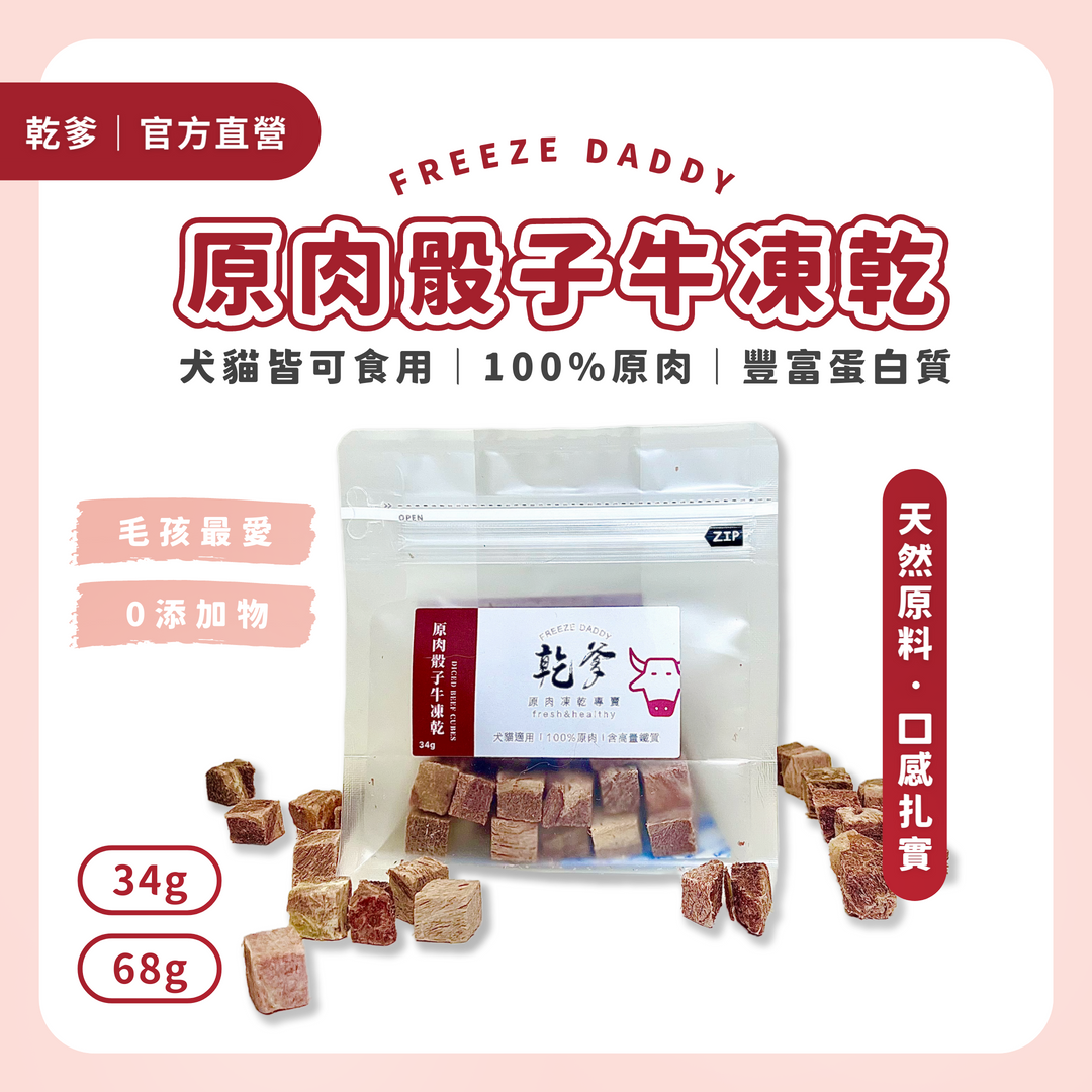 乾爹骰子牛原肉凍乾