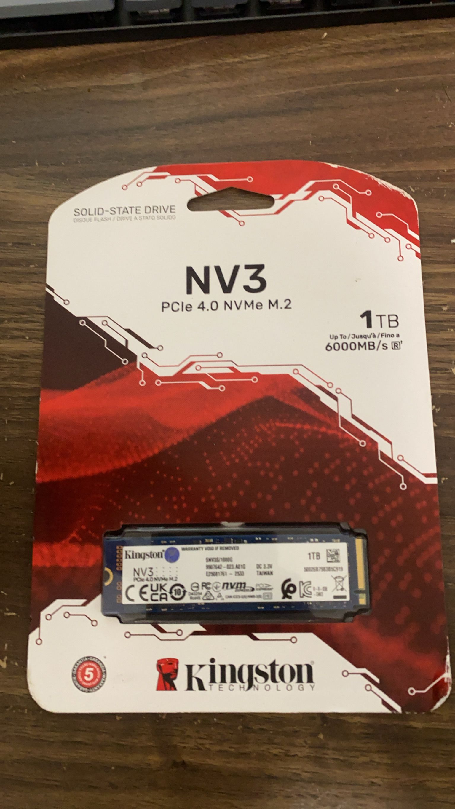 金士頓NV3 1tb 保內