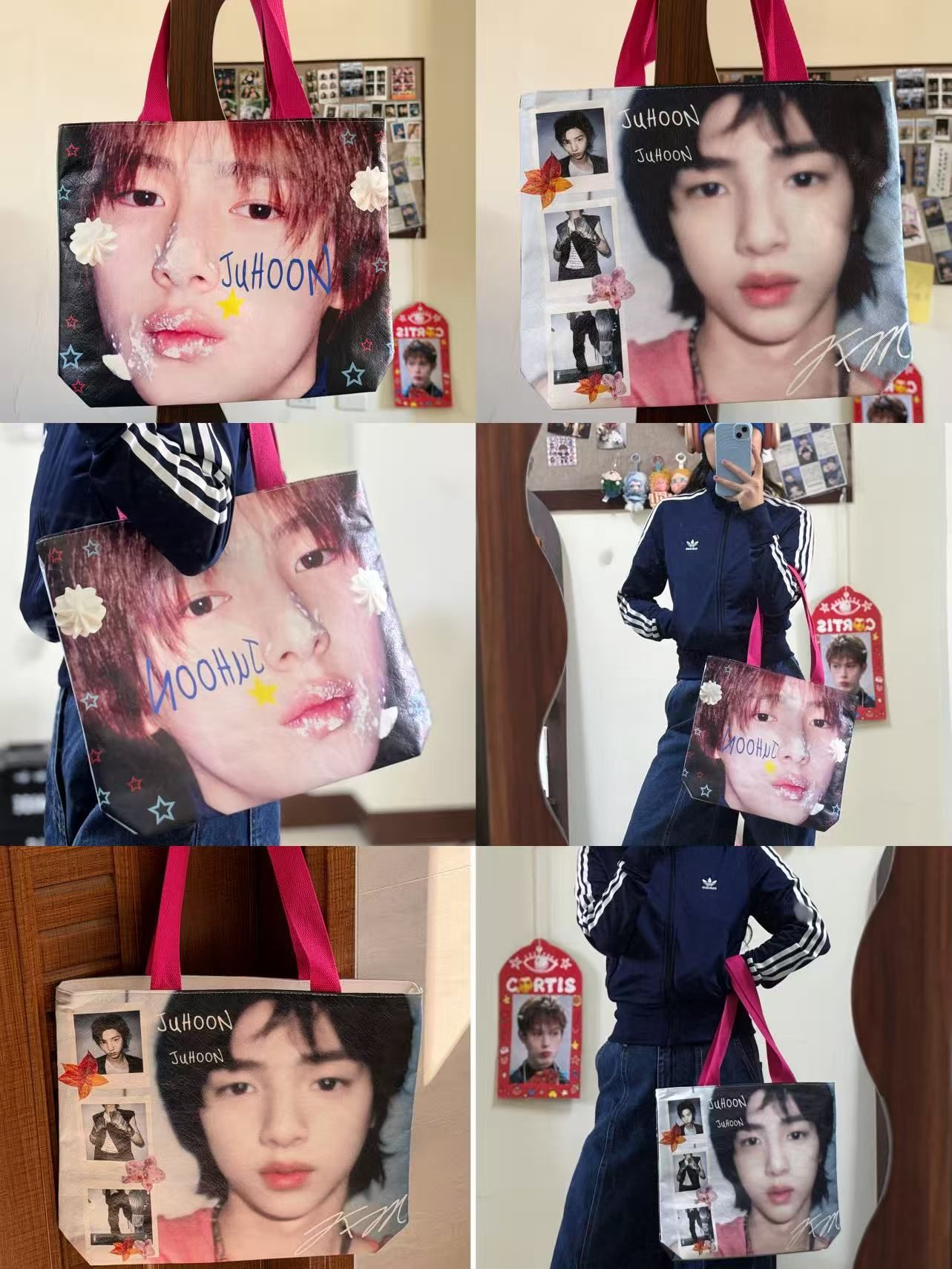 「現貨」兩面不同圖案-杜邦紙袋包包（有拉鏈，內有裝手機口袋）40*32*8