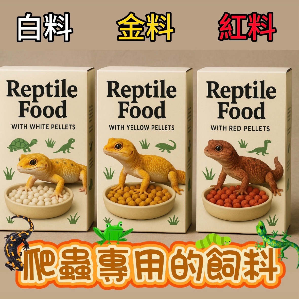 爬蟲專用 顏色飼料 盒裝