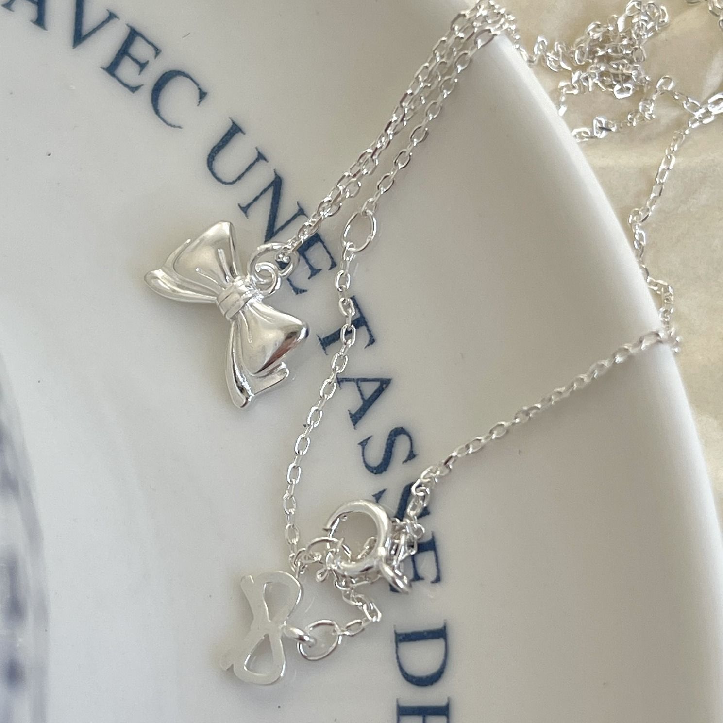 （3月新品） 輕甜蝴蝶結項鍊*925銀