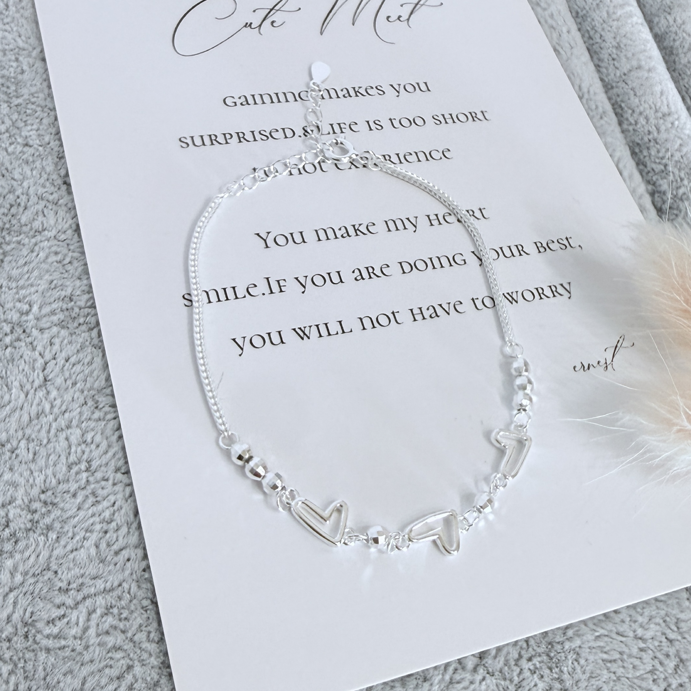 （3月新品）愛心排排手鍊*925 銀