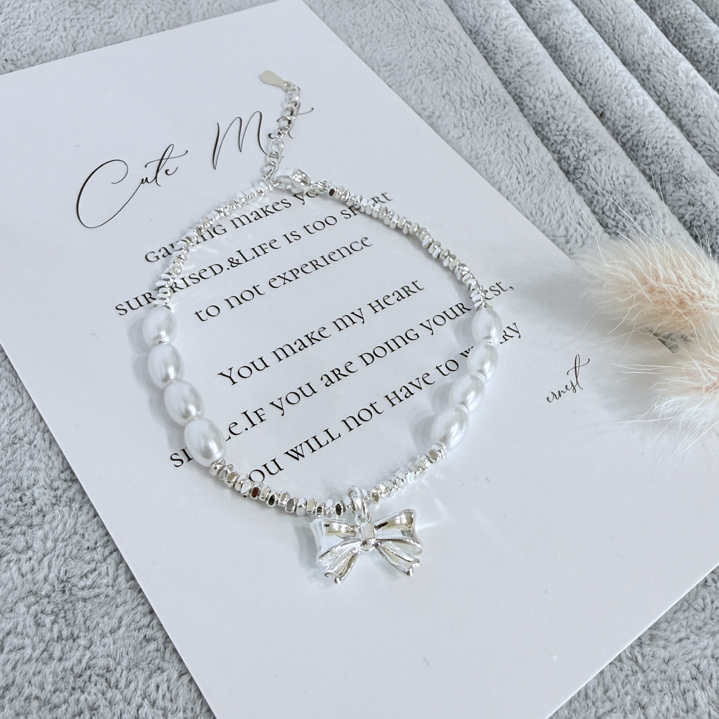 柔光蝴蝶結手鍊*925 銀