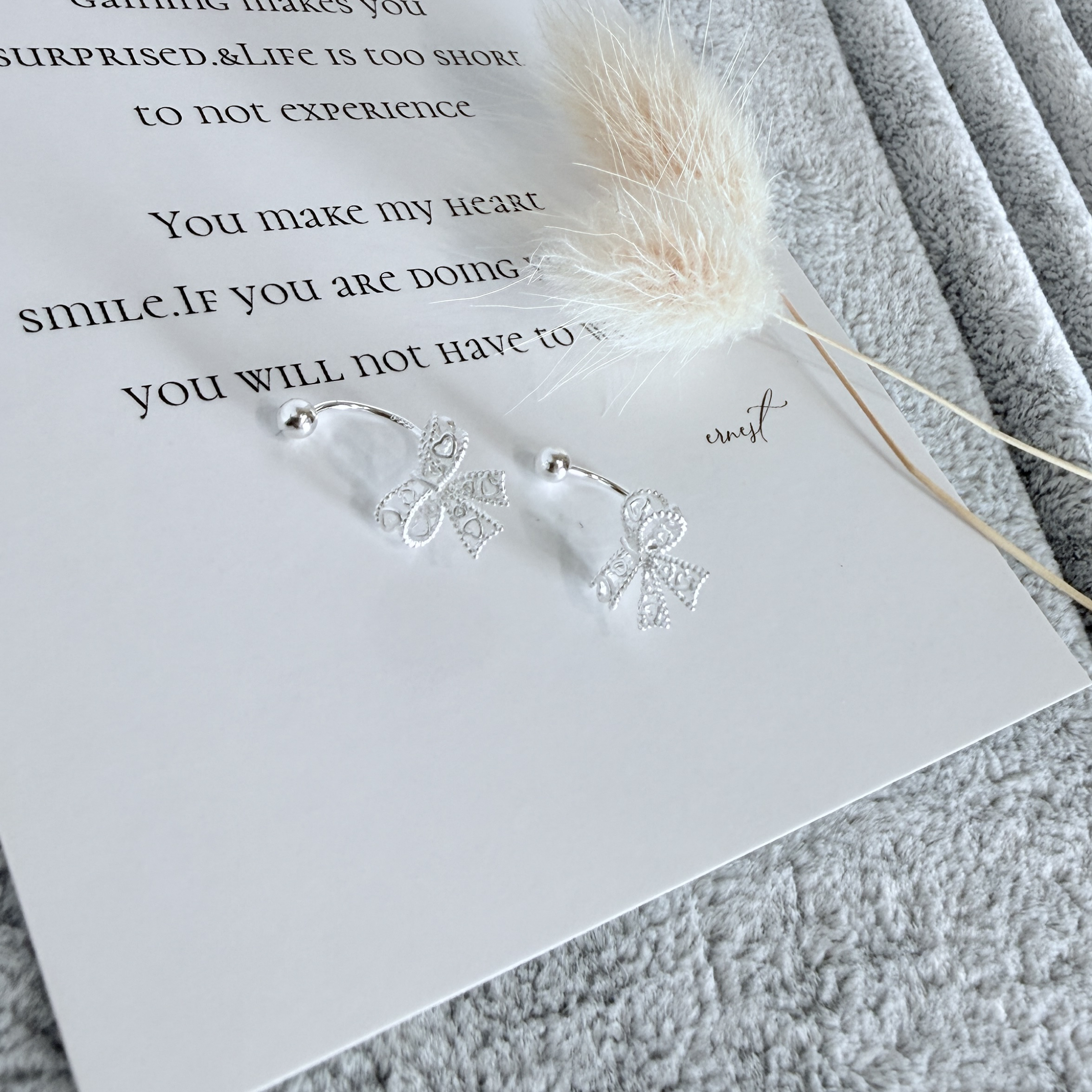 （3月新品） 微蕾蝴蝶結耳環* 999 足銀