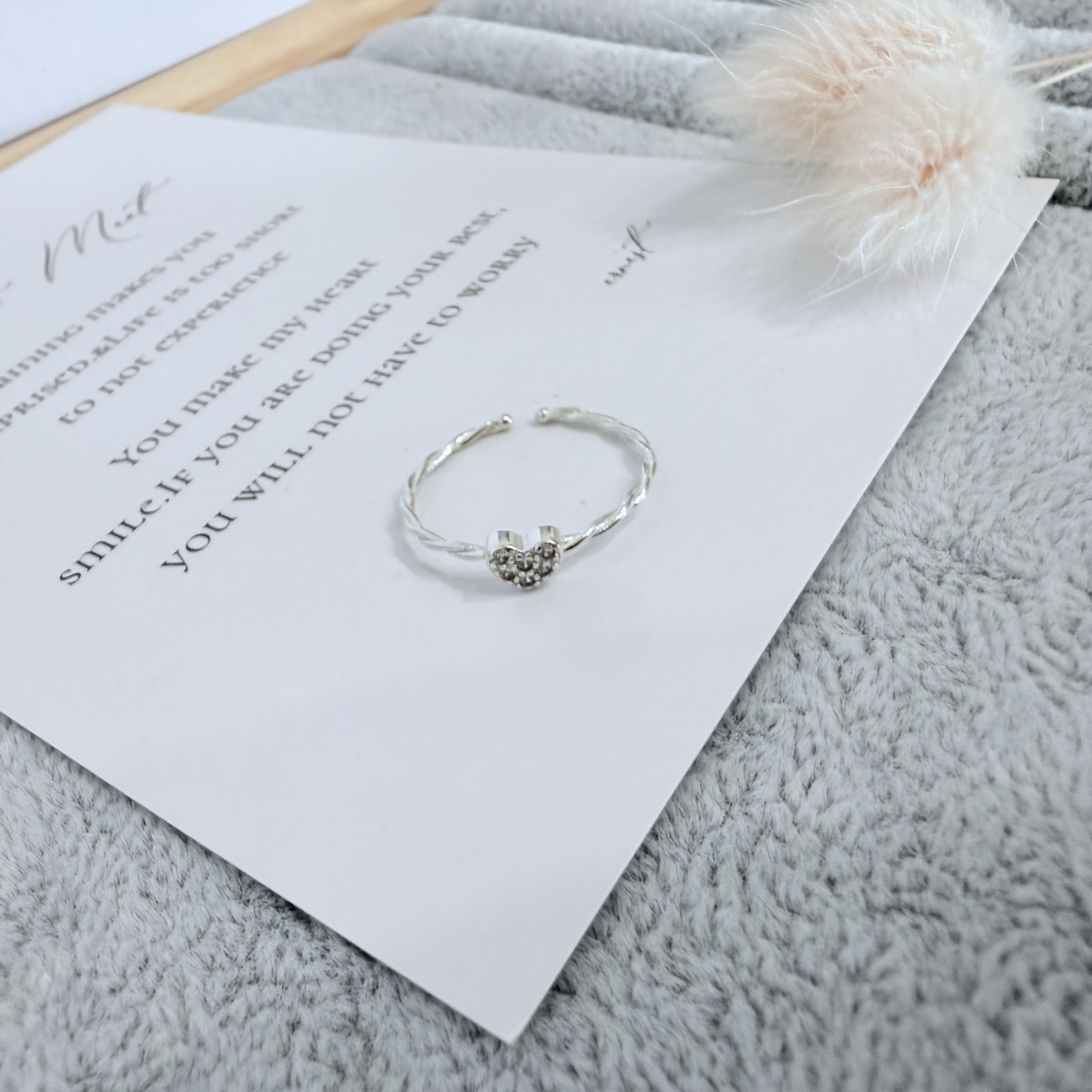 （3月新品） 小愛心扭紋開口戒*925 銀