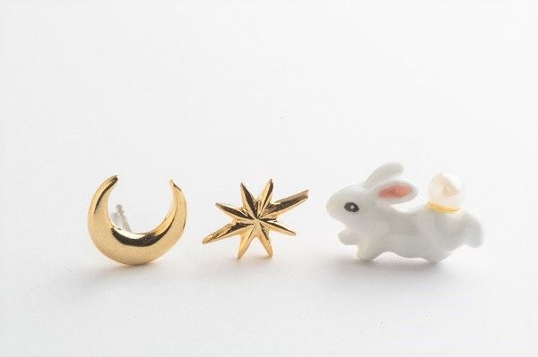 星星月亮兔子（三件一組）耳針