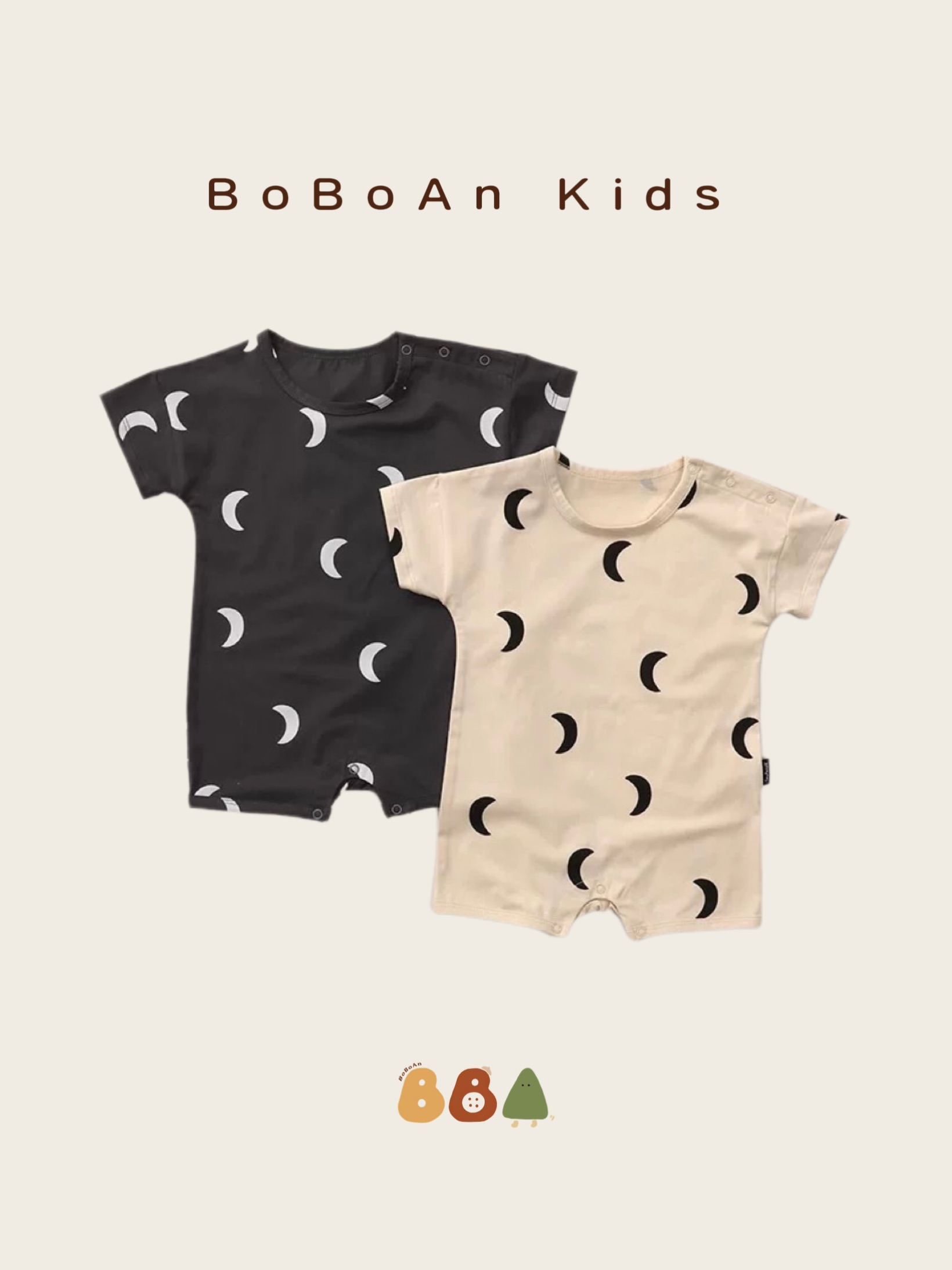 春夏韓版月亮純棉輕薄包屁衣B001