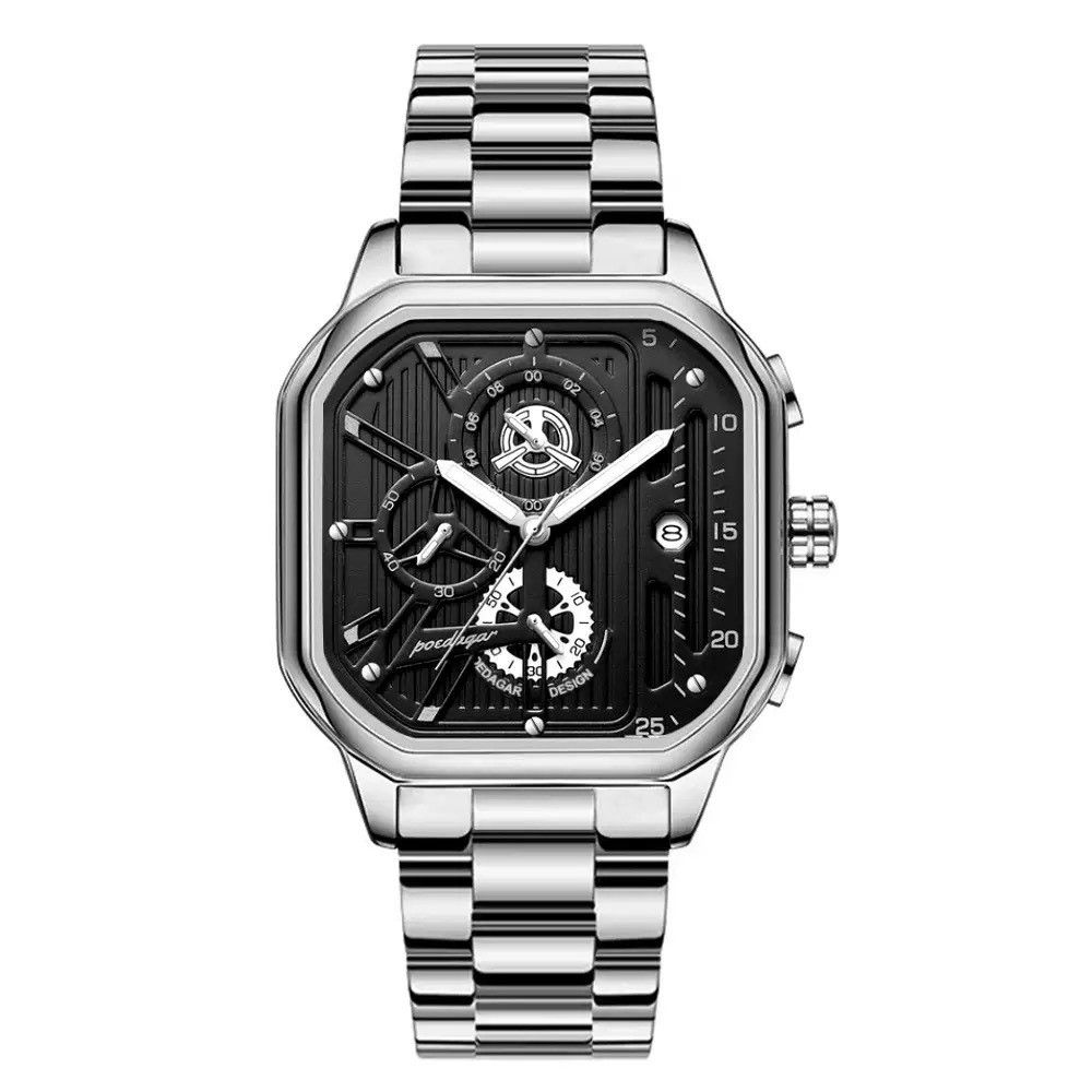 【匠時 | CRAFTIME】夜行者石英錶 鋼帶銀殼銀釘 W035-02  💝新款限時優惠3天💝