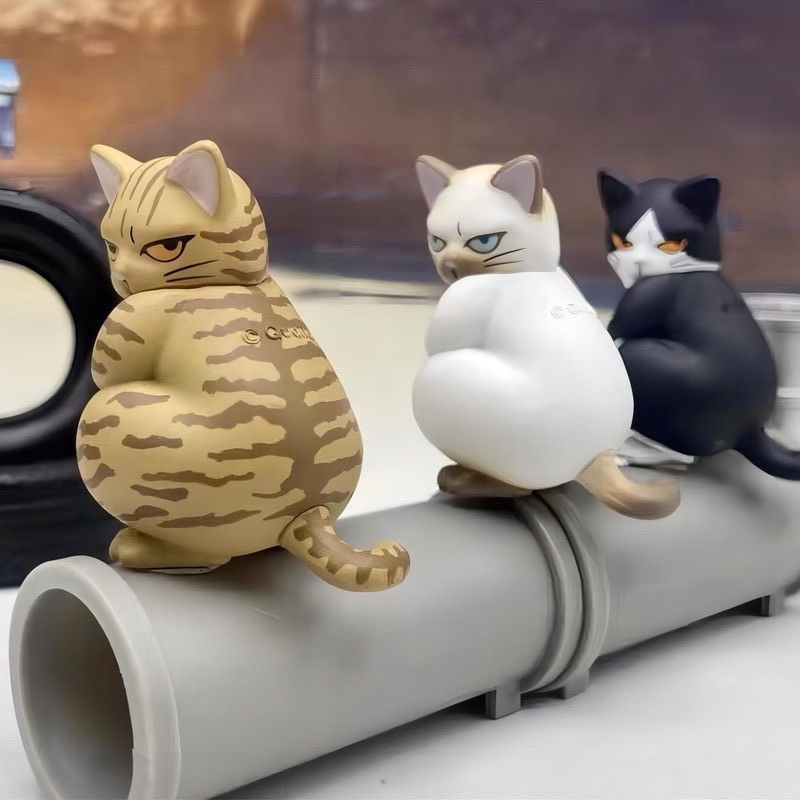 高顏值卡通社會貓擺件