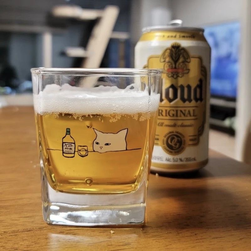 貓咪一起乾杯杯子