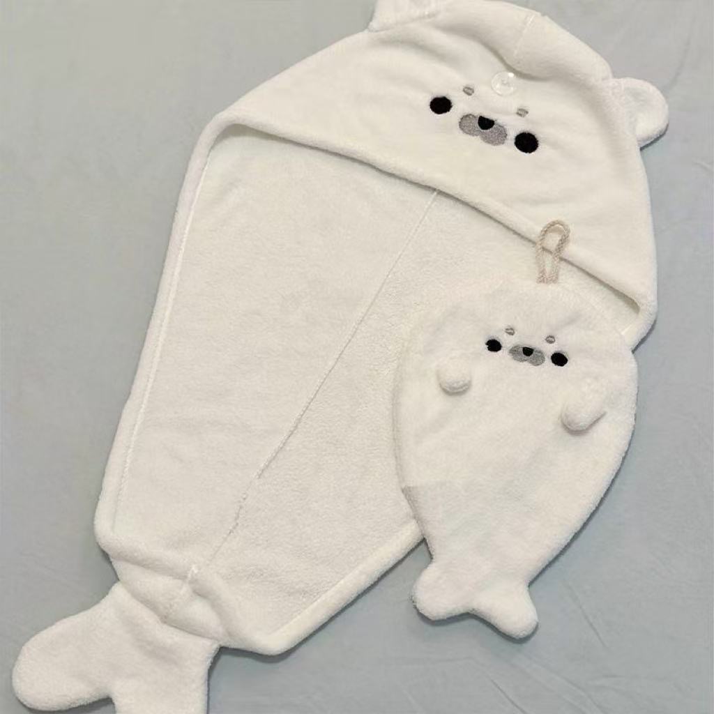 超可愛海豹乾髮帽！！