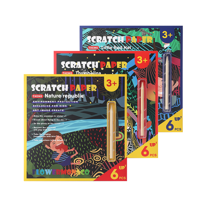 英國 Flower monaco炫彩童話故事刮畫包