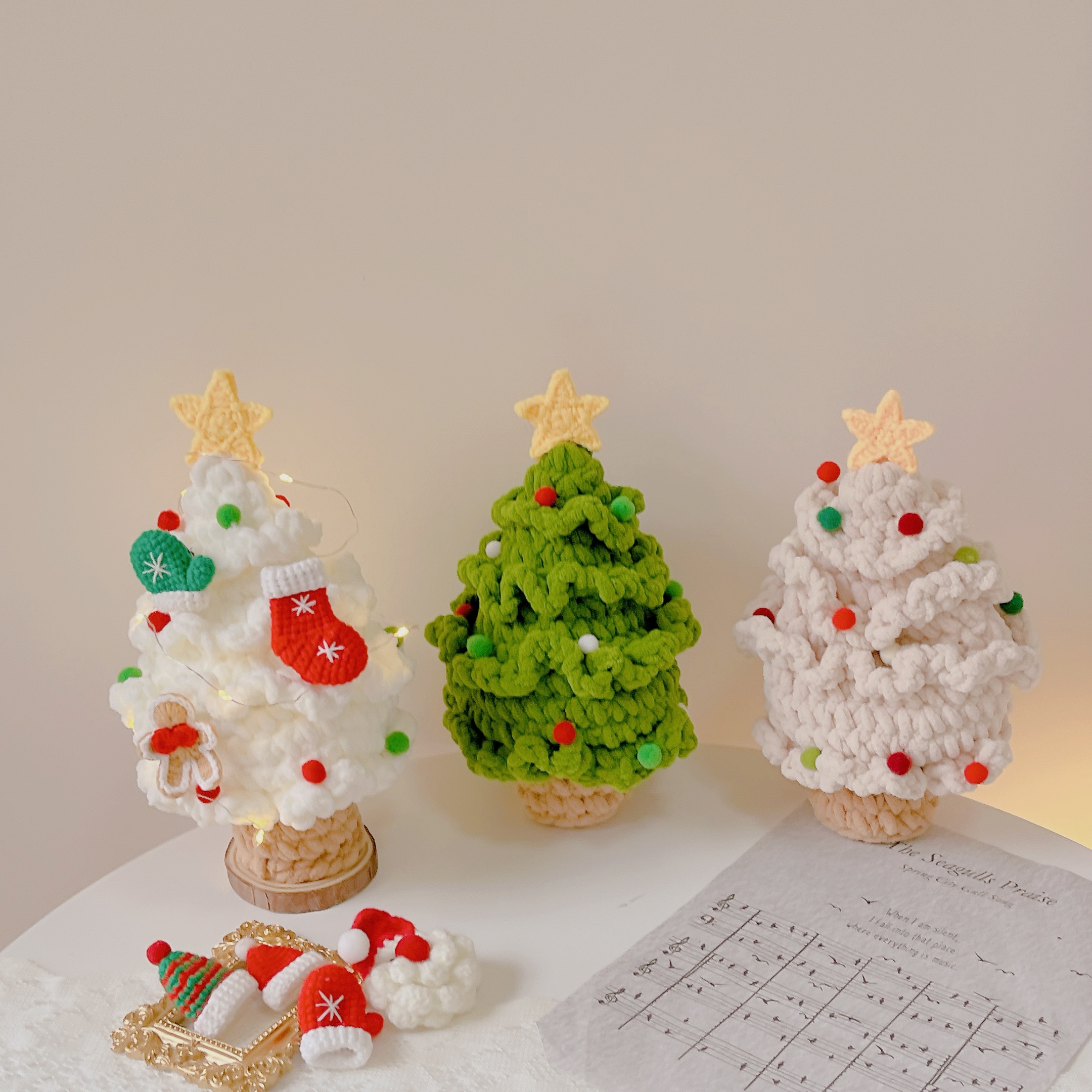 冰條線編織聖誕樹🎄高度約23-25公分 點圖片看介紹