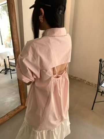 這是一件不用怕撞的襯衫！背後簍空設計ins風襯衫（現貨+預購）