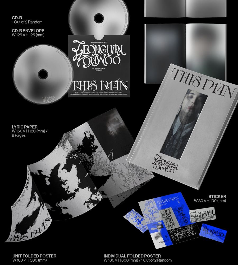 JxW THIS MAN（一般版空專會另贈電子專的特典淨漢和圓佑的迷你資料夾）