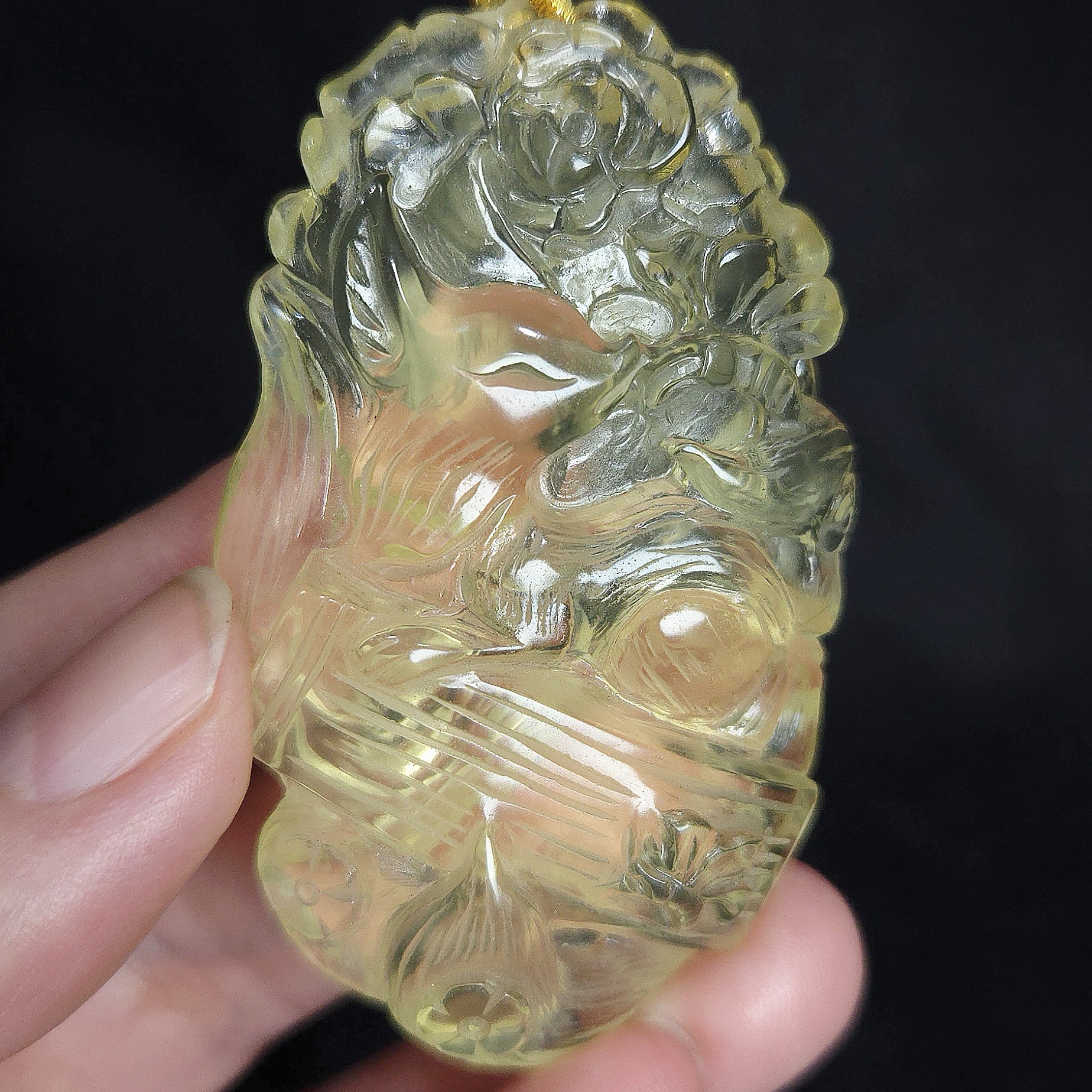 黃水晶古箏九尾狐 62*37.5*13.5mm