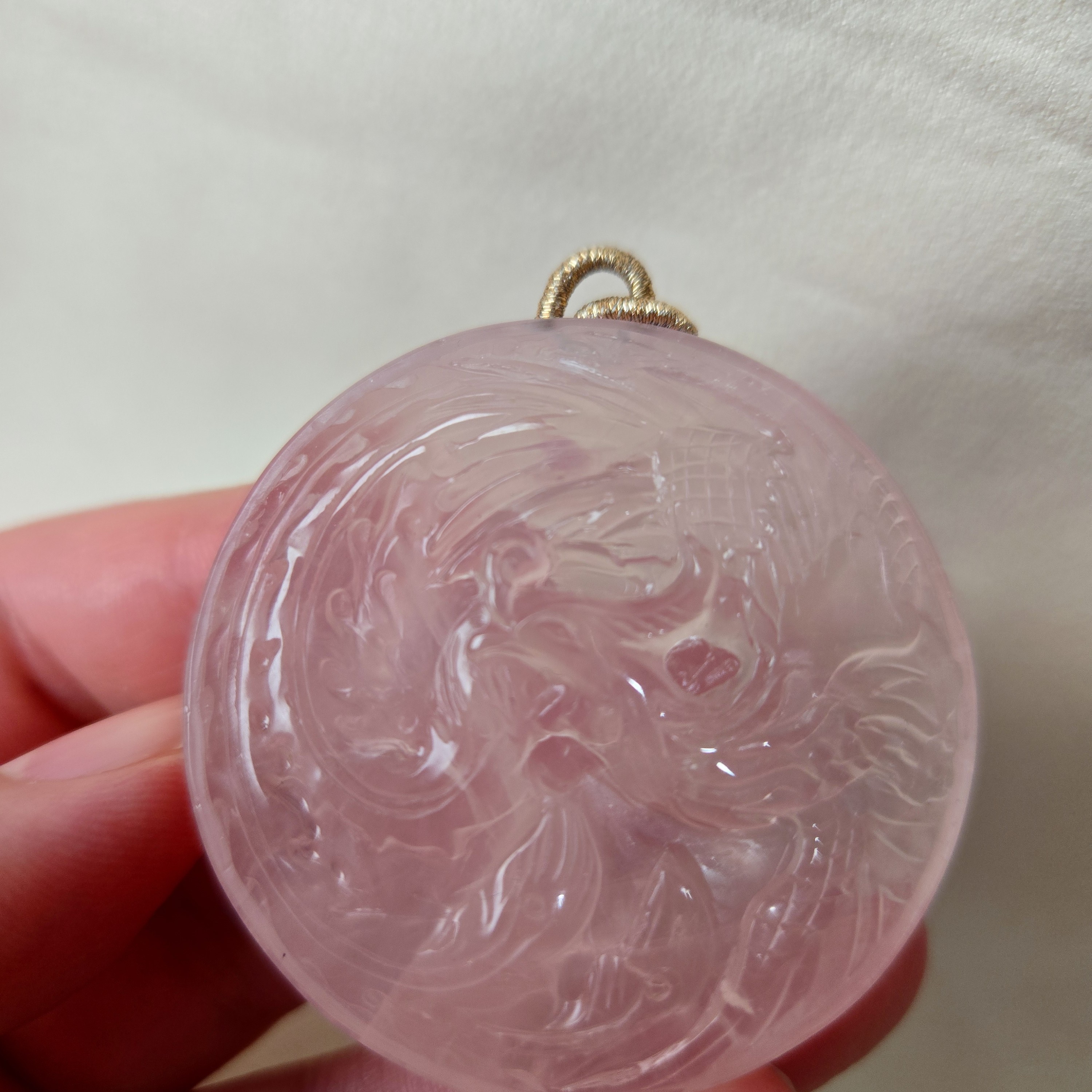 粉晶鳳凰吊墜 47*47*14.5（mm）