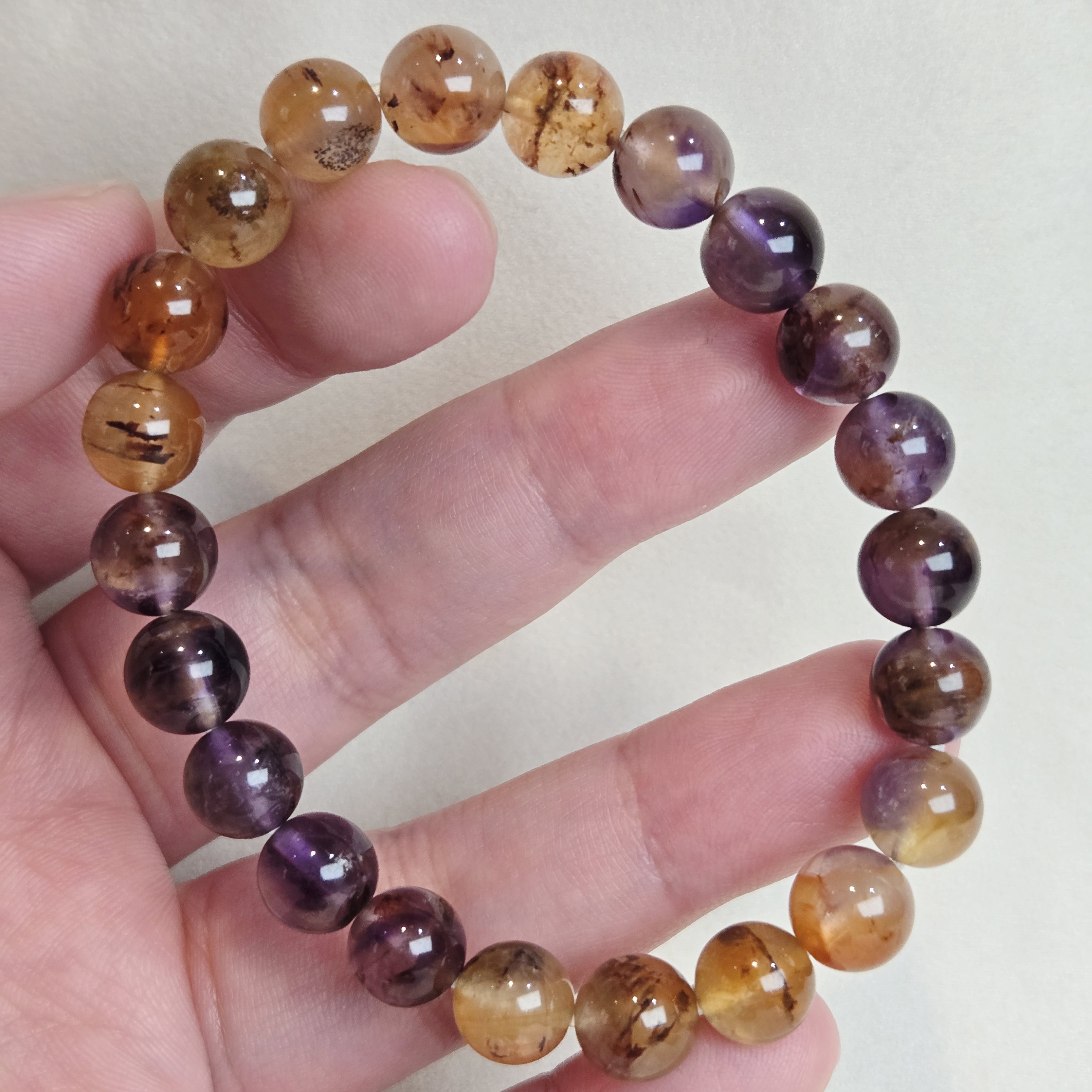 芬達橘子色極光23手串 16.5+8mm