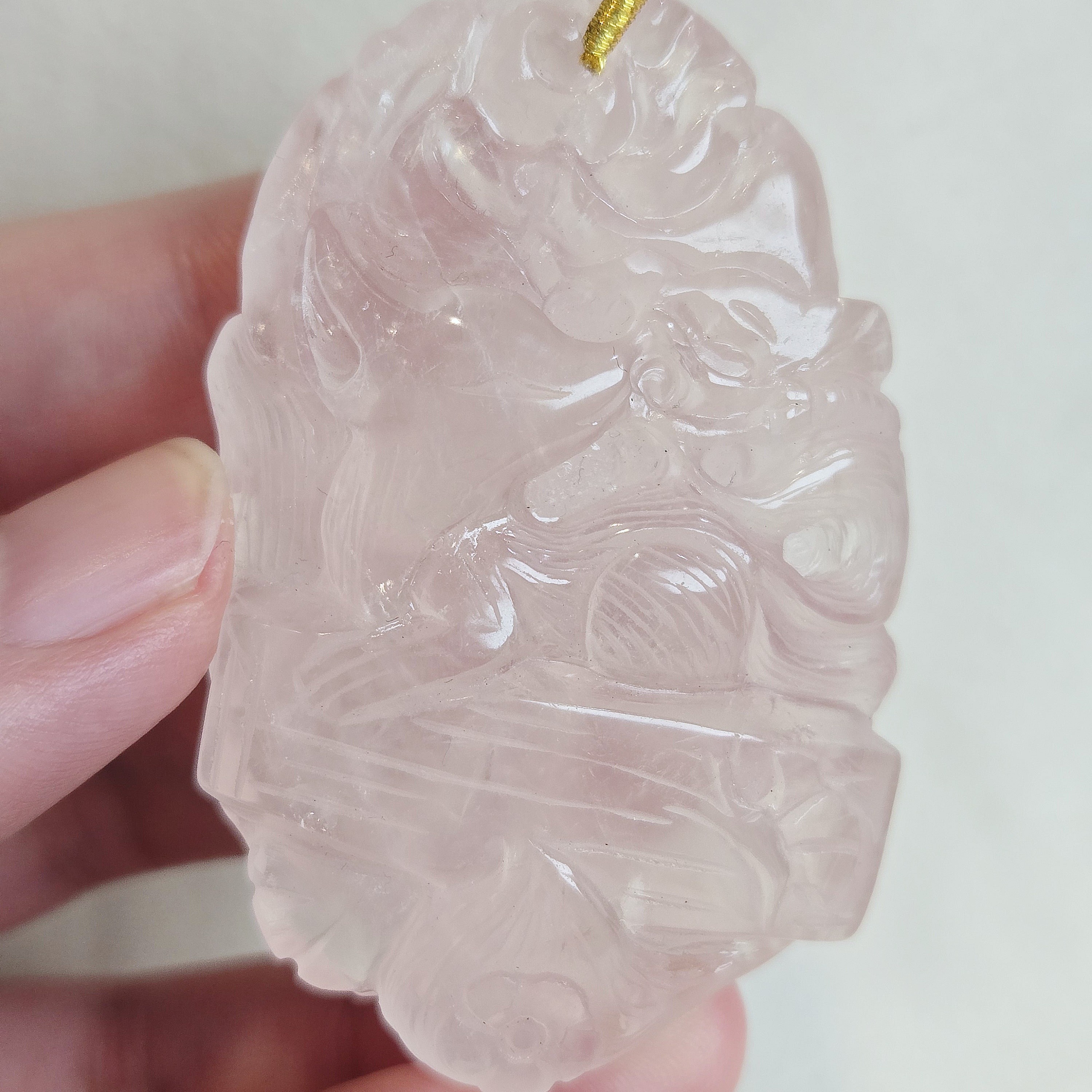 粉晶古箏九尾狐 60*38*17mm