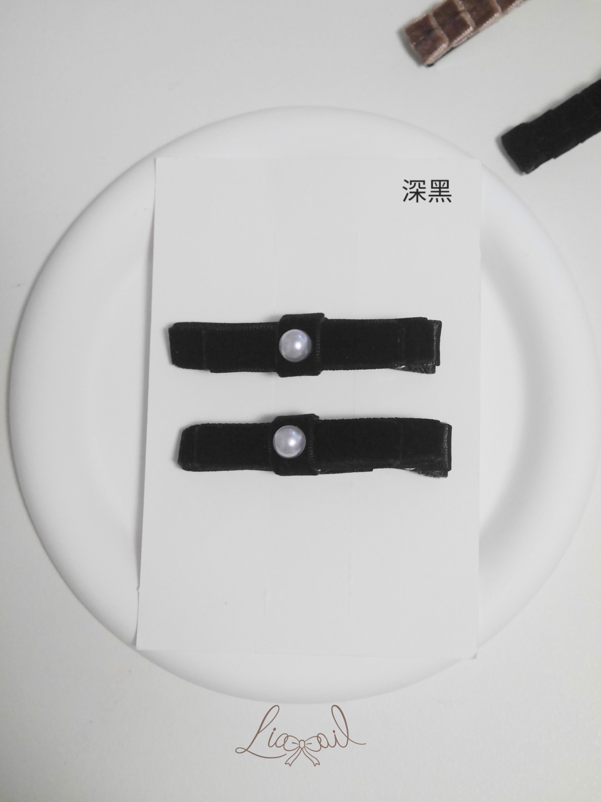 韓國絲絨緞帶簡約蝴蝶結兩件組