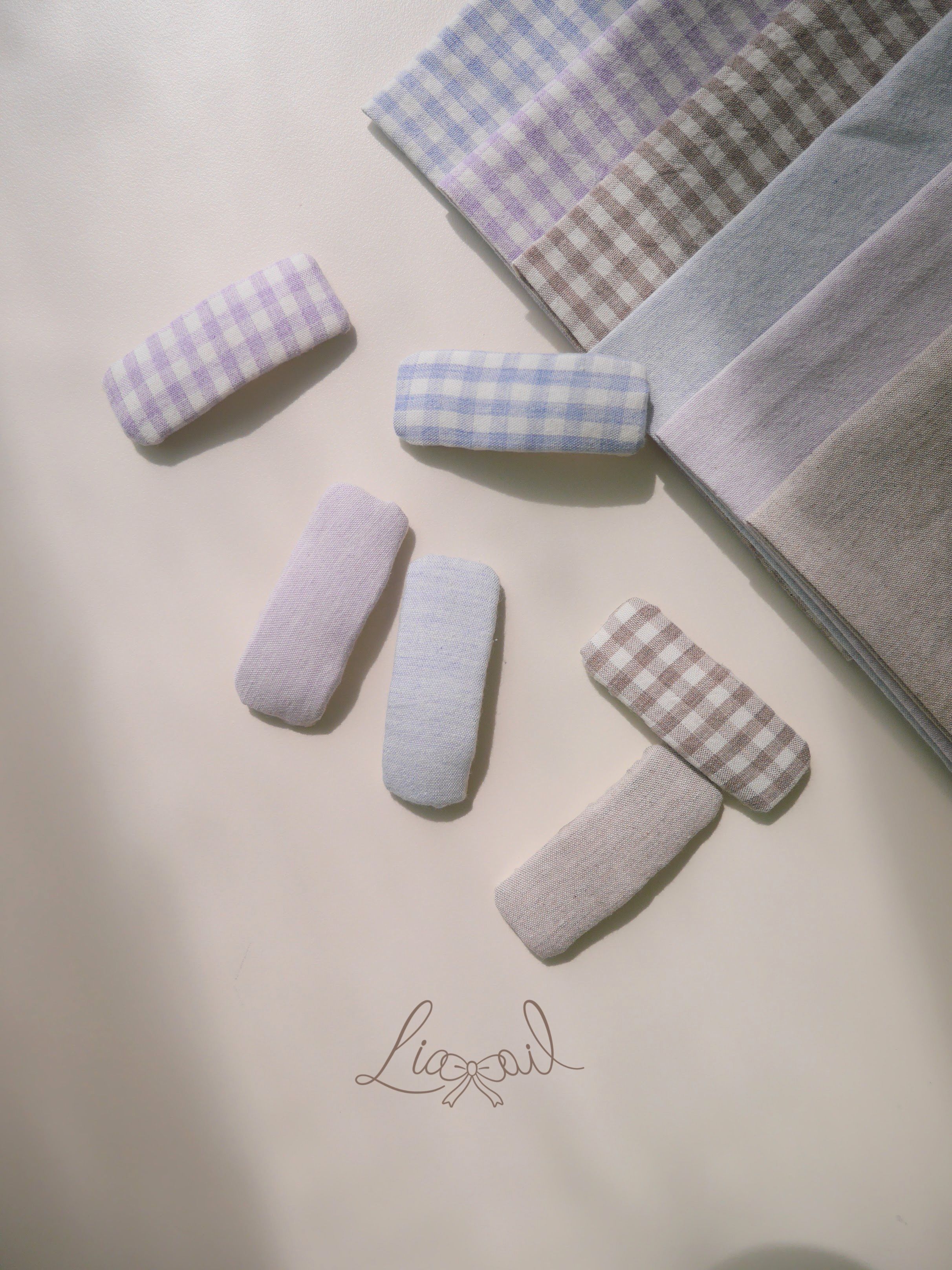 簡約風布藝長形bb夾（兩件組）