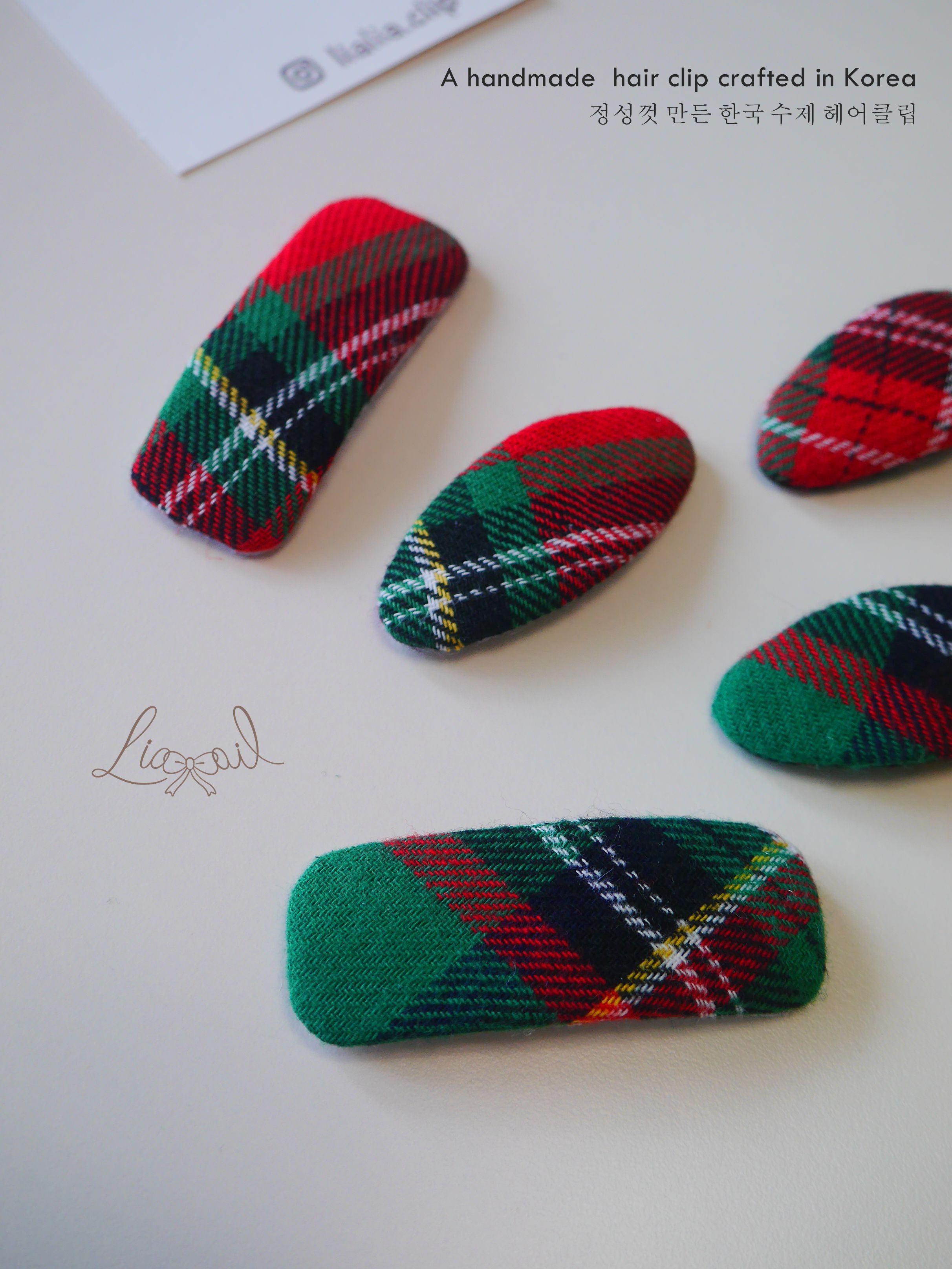 聖誕格紋布藝bb夾