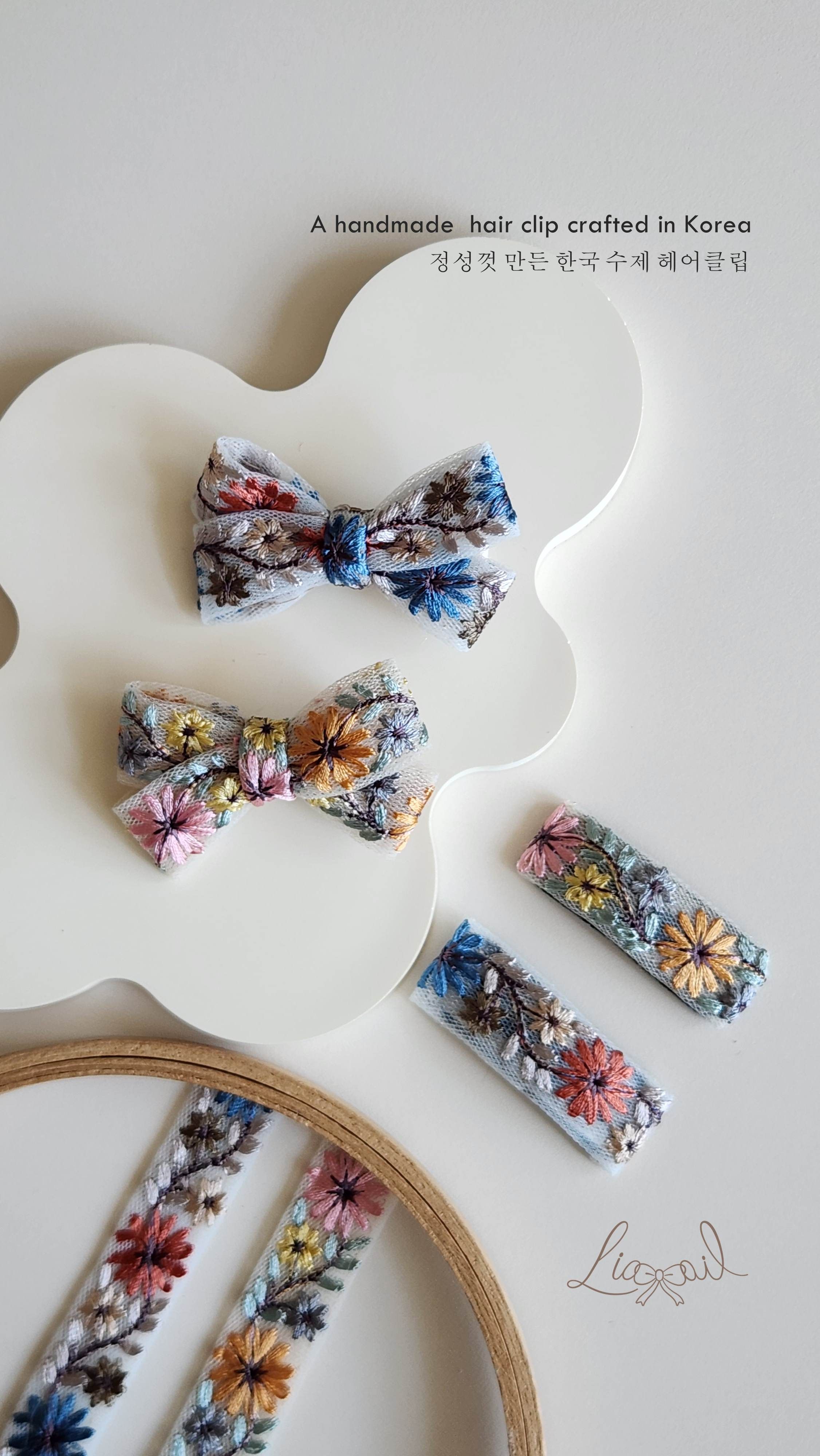 高質感刺繡髮夾