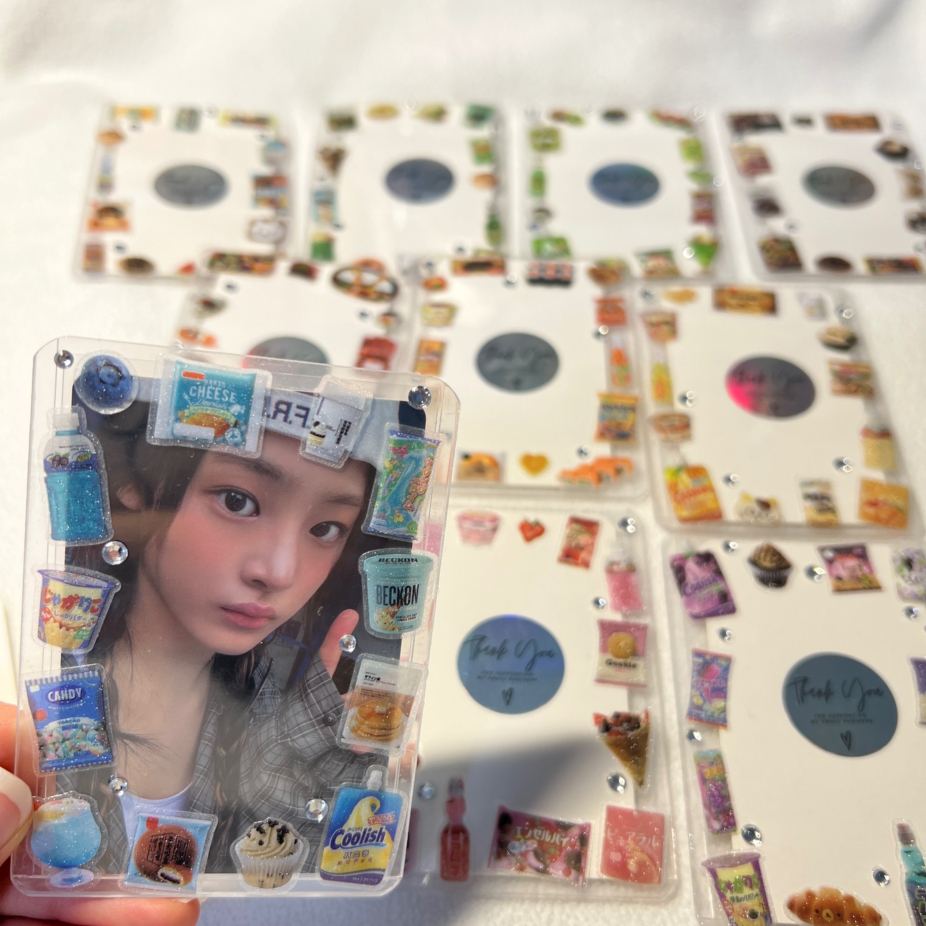 日本零食卡套大賞/閃砂貼紙拼貼/緊湊直版卡套