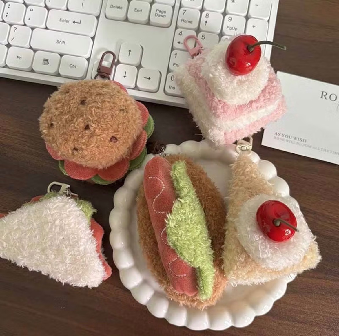 ★美式點心甜點 毛絨娃娃吊飾🍔/5款可選