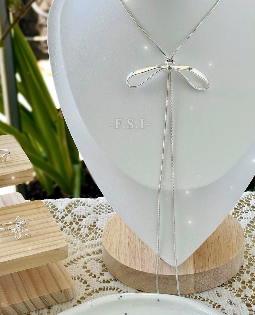 ☆蝶進你心☆｜抽拉式蝴蝶結銀鏈🦋