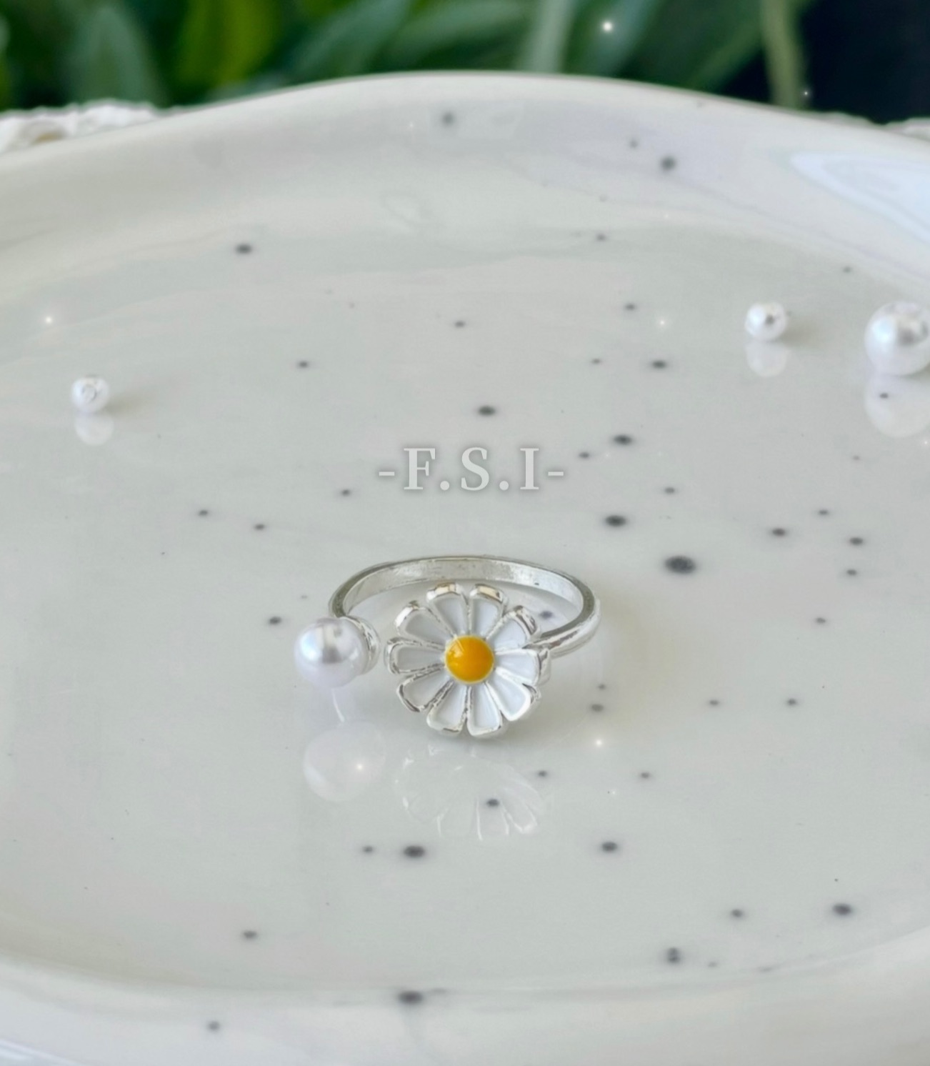 ☆花開指尖☆｜小雛菊珍珠戒指🌼