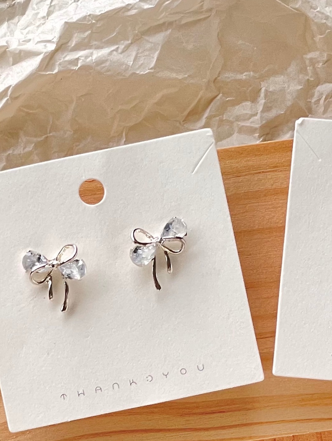 ☆S925銀針☆｜水藍皓石蝴蝶結耳釘