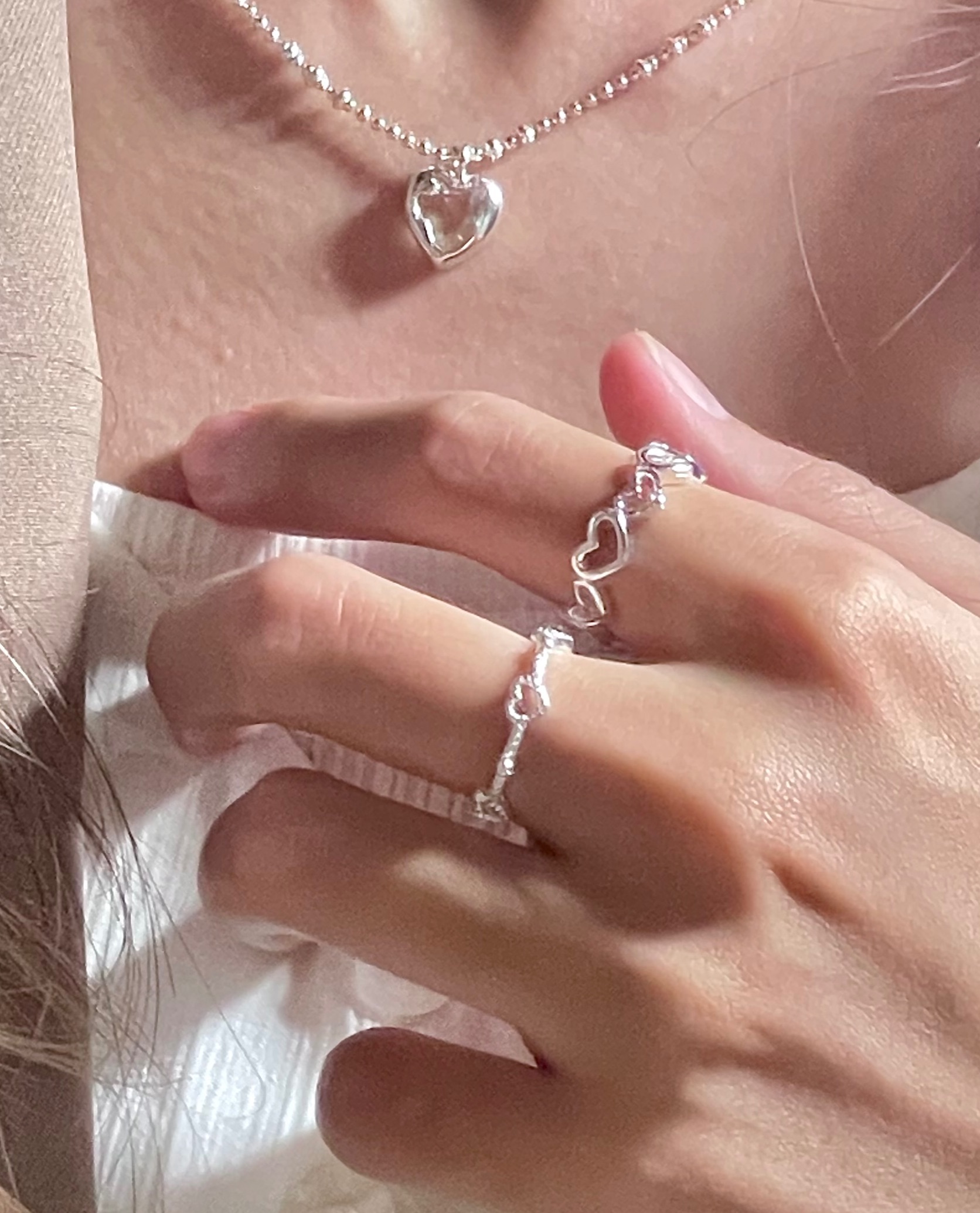 ☆S925純銀☆｜不規則鏤空愛心戒指💕