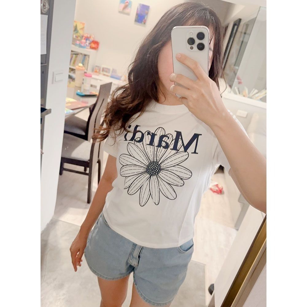 【MARDI MERCREDI】臘腸狗 正常版 / 花花 短版 合身短版 T恤 短T