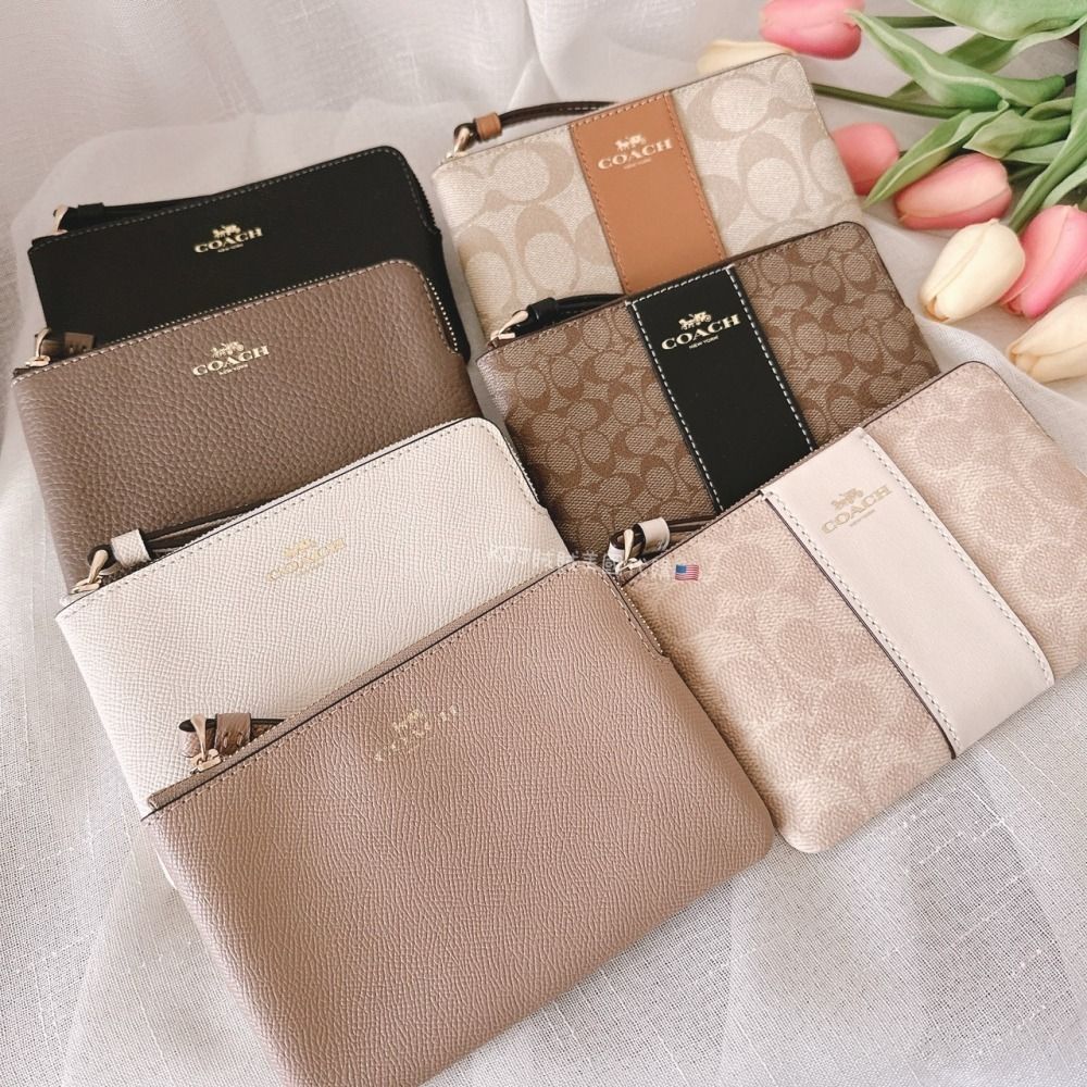 【Coach】單層 防刮/荔枝皮 萬用百搭 小手拿 錢包 包包