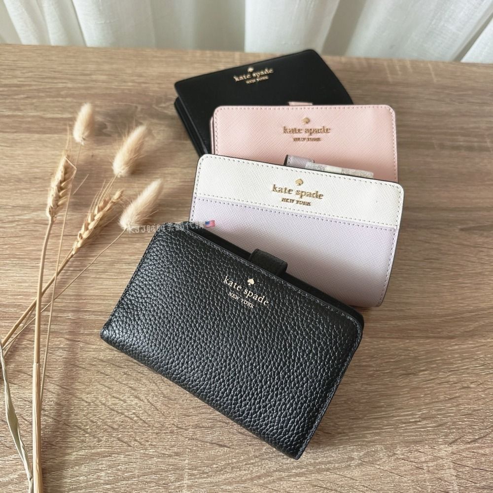 【Kate spade】KS 防刮 素色 中夾 皮夾 包包