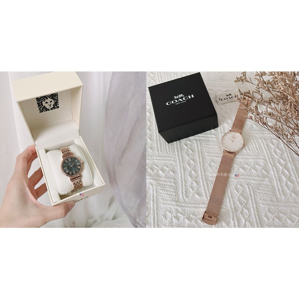 【ANNE KLEIN】質感復古深藍手錶