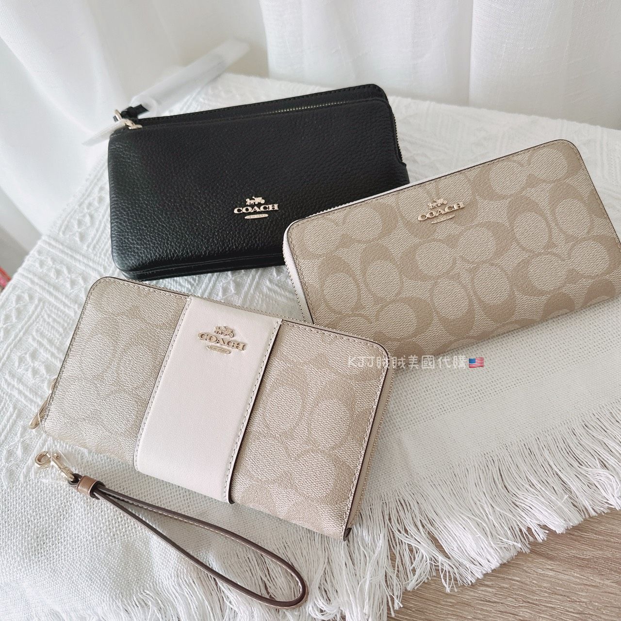 【Coach】防刮 長夾 皮夾 包包 附可拆式手腕帶