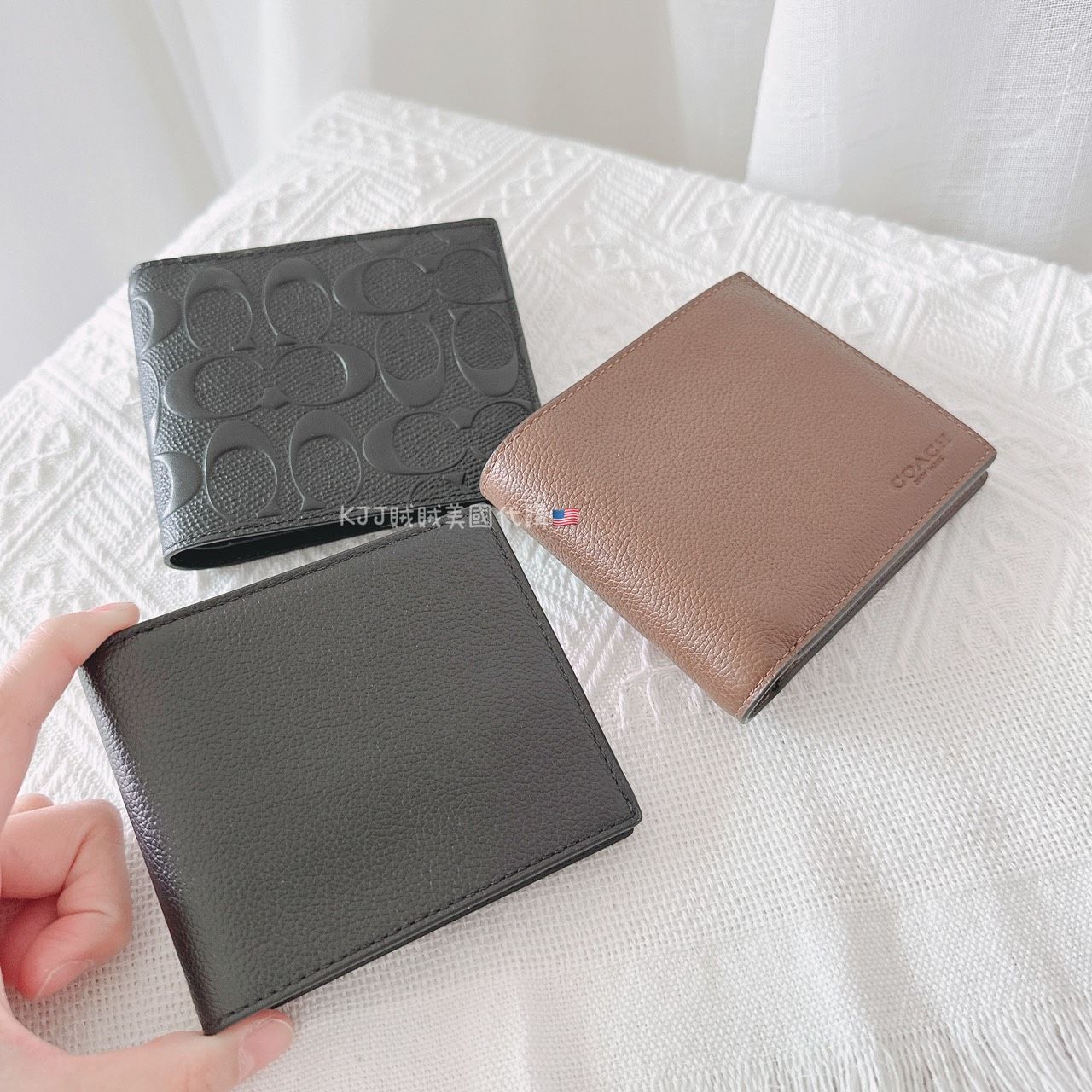 【Coach】男生 防刮/荔枝皮 短夾 皮夾 薄款/厚款 附證件夾包包