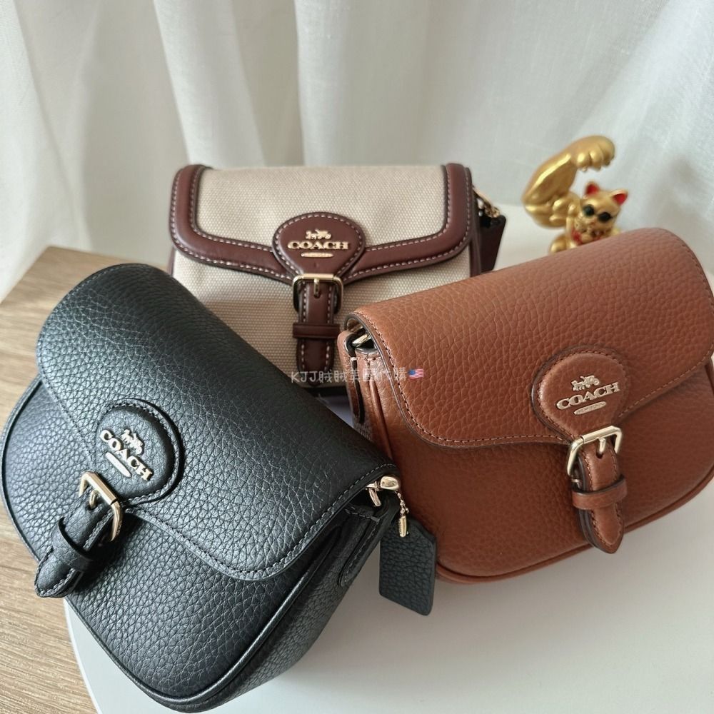【Coach】荔枝紋 全皮 翻蓋 斜背 迷你 馬鞍 側背 斜背 包包