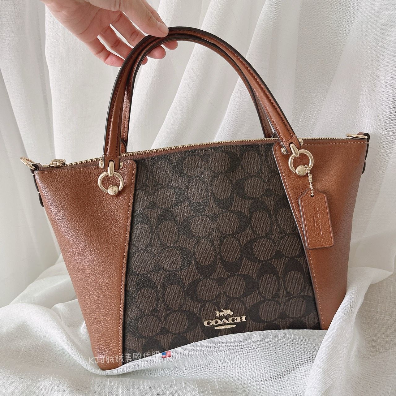 【Coach】拼接 餃子包 手提 肩背 側背 包包