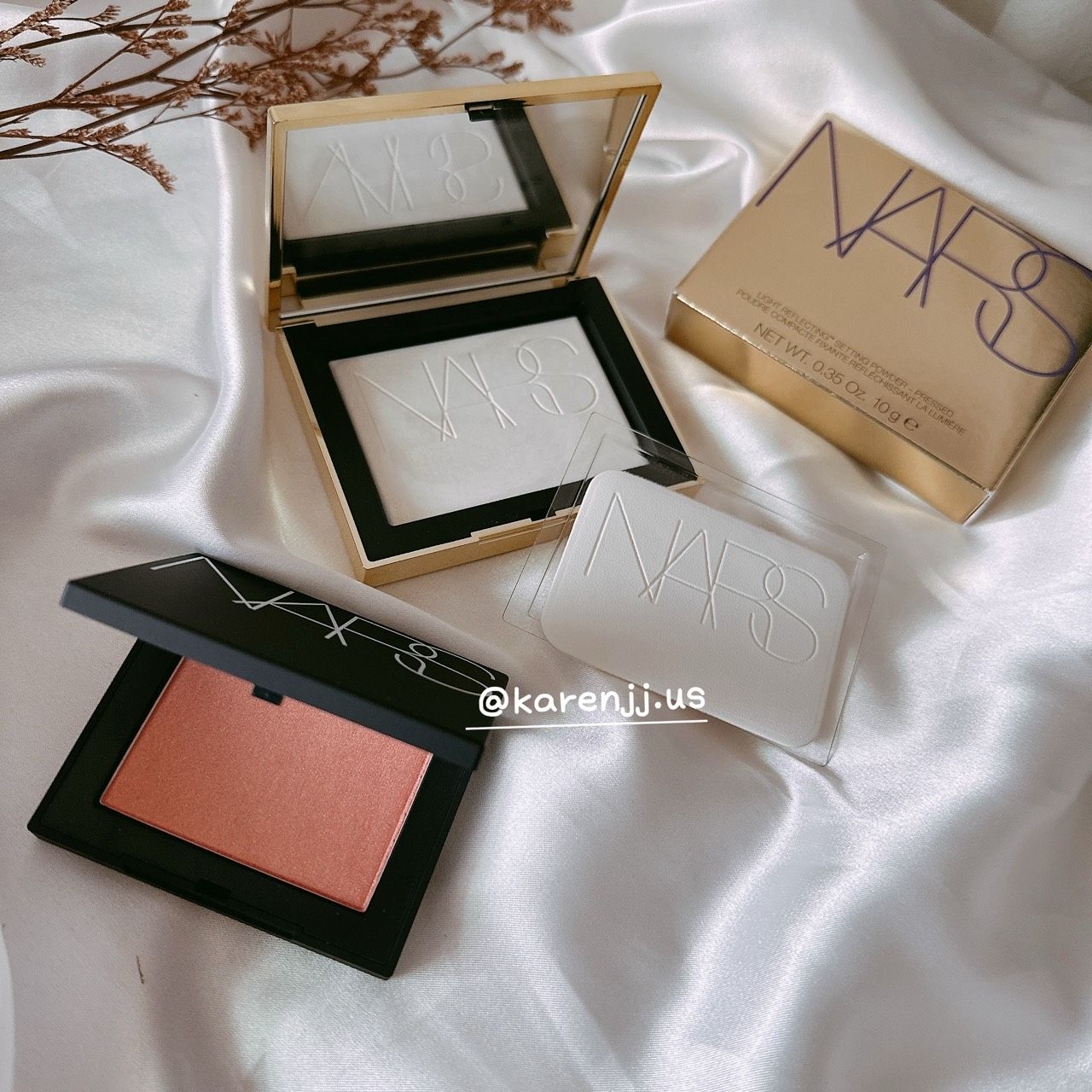 【NARS】裸光蜜粉餅 （璀璨奢金版）9.5g / #ORGASM腮紅 4.8g